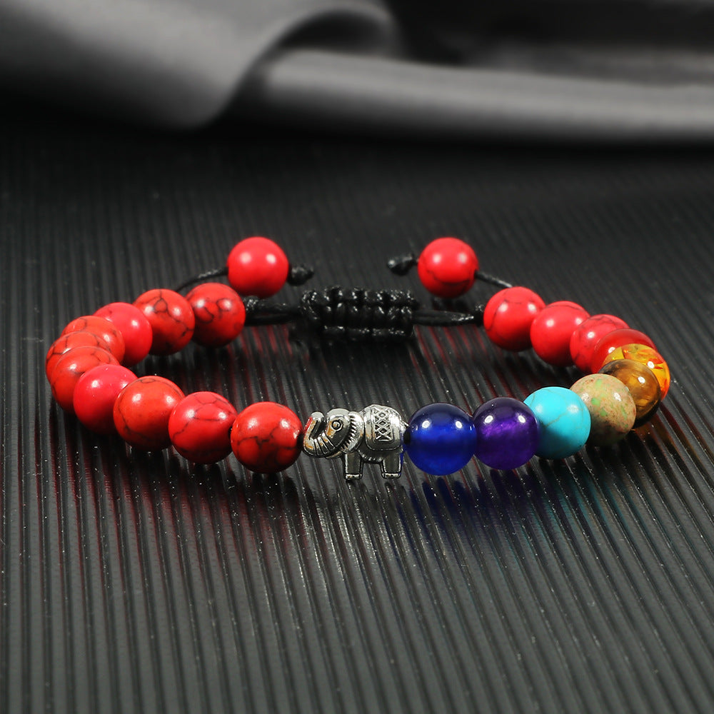 Pulsera ajustable trenzada de aleación de elefante al por mayor
